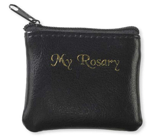 Black Leather Rosary Pouch,  New #AB-269-R2 - Journeys of Faith