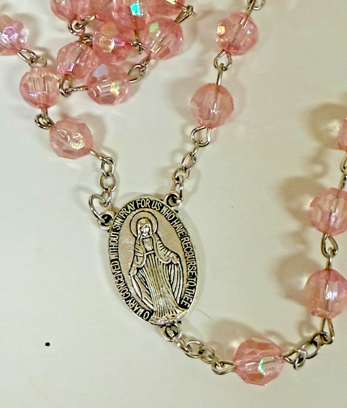 Pink Acrylic Faceted Rosary,  New Gftshp-67 - Journeys of Faith