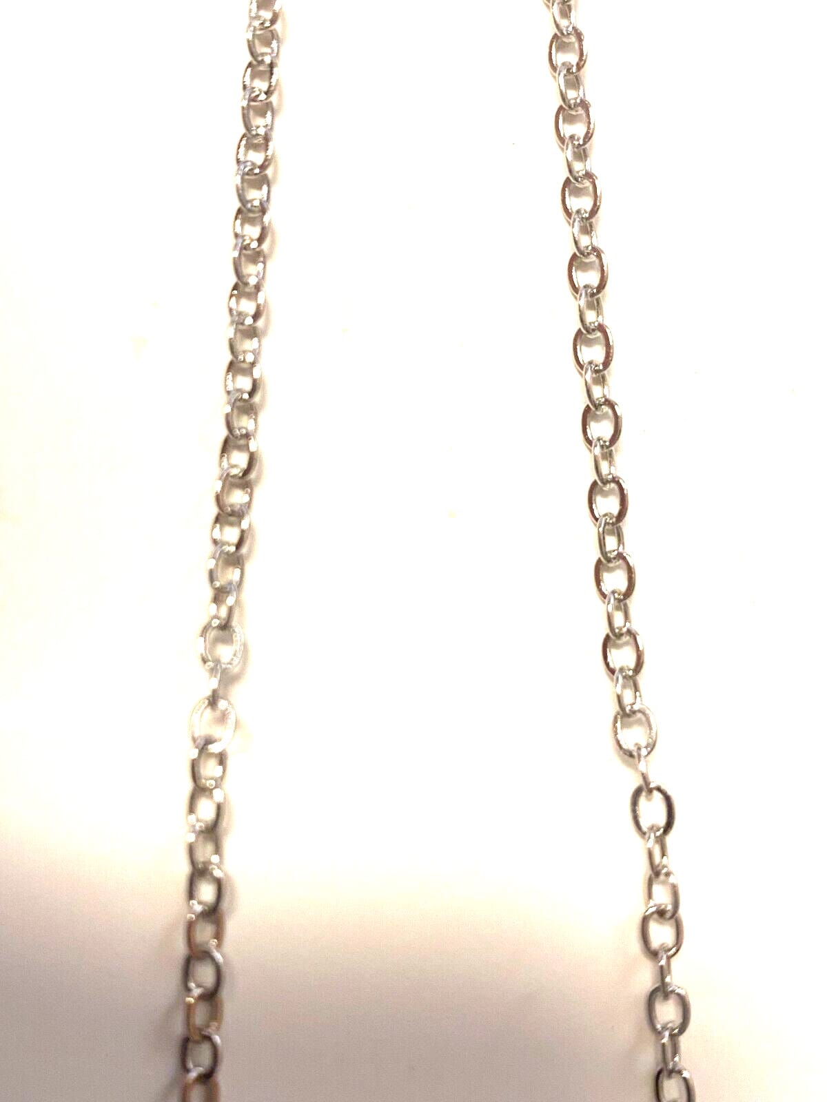Silver tone 22-inch Stone necklace from Journeys of Faith, Christian collectible with religious symbolism.