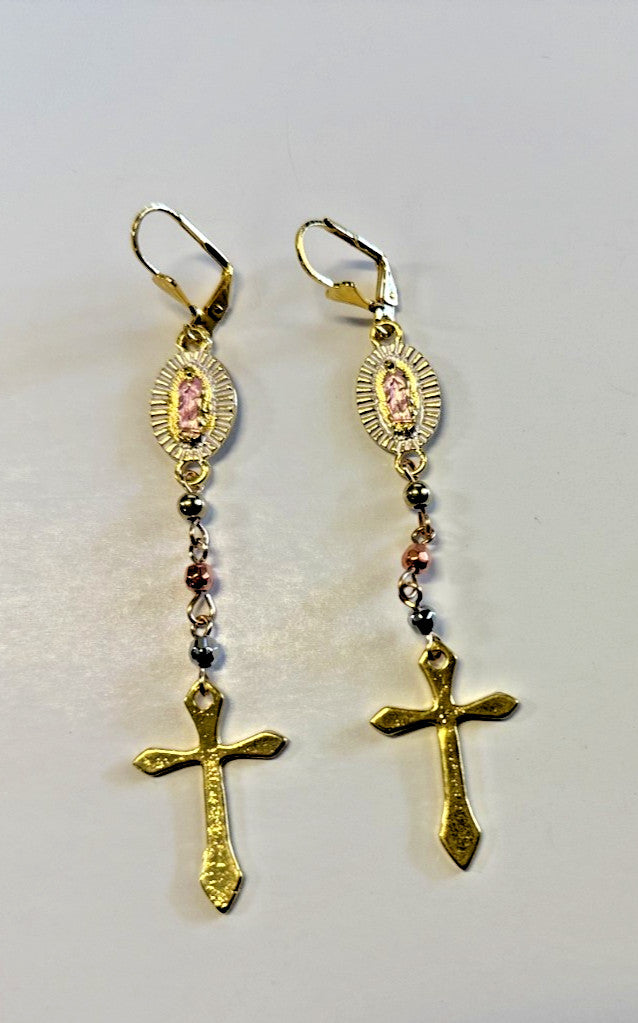Our Lady of Guadalupe Dangle 3.75"  Earrings, New #AB-382-R2 - Journeys of Faith