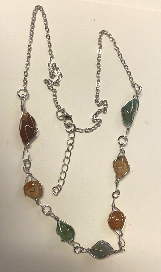 Stone Silver Tone 22" Necklace, New from Bethlehem #1 - Journeys of Faith