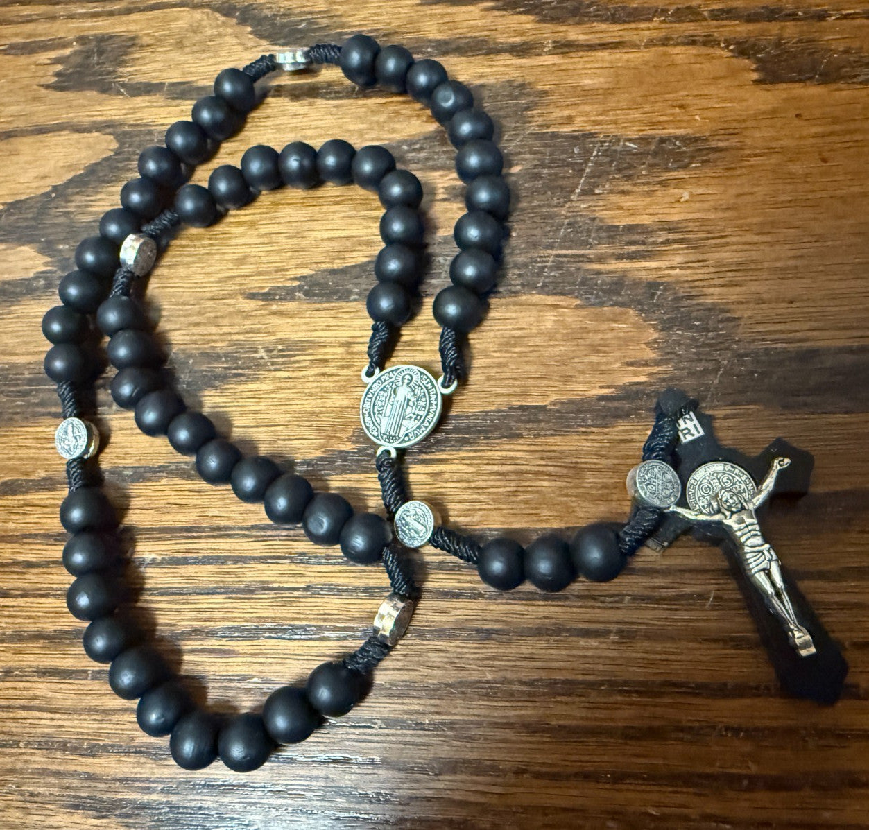 Saint Benedict Paracord Black Rosary,  New #Gftshp-100 - Journeys of Faith