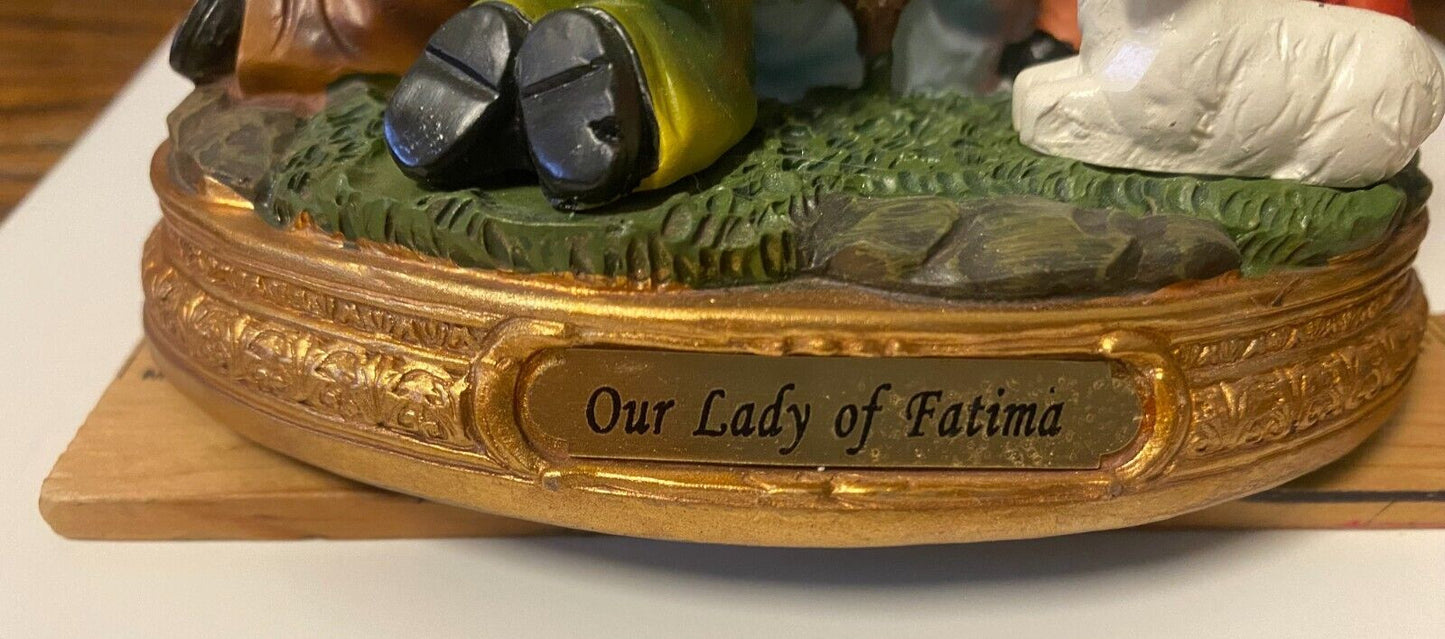 8-inch Our Lady of Fatima statue with children, Christian religious collectible by Bob and Penny Lord Journeys of Faith