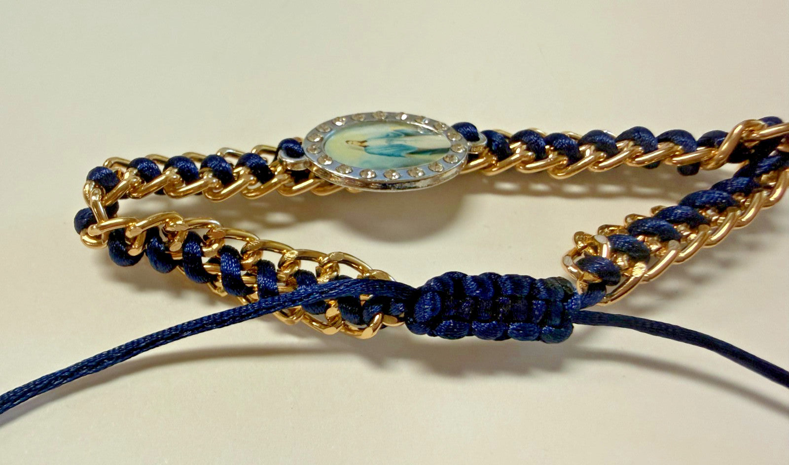Our Lady of Grace Navy Blue Braided Bracelet, New #Gftshp-147 - Journeys of Faith