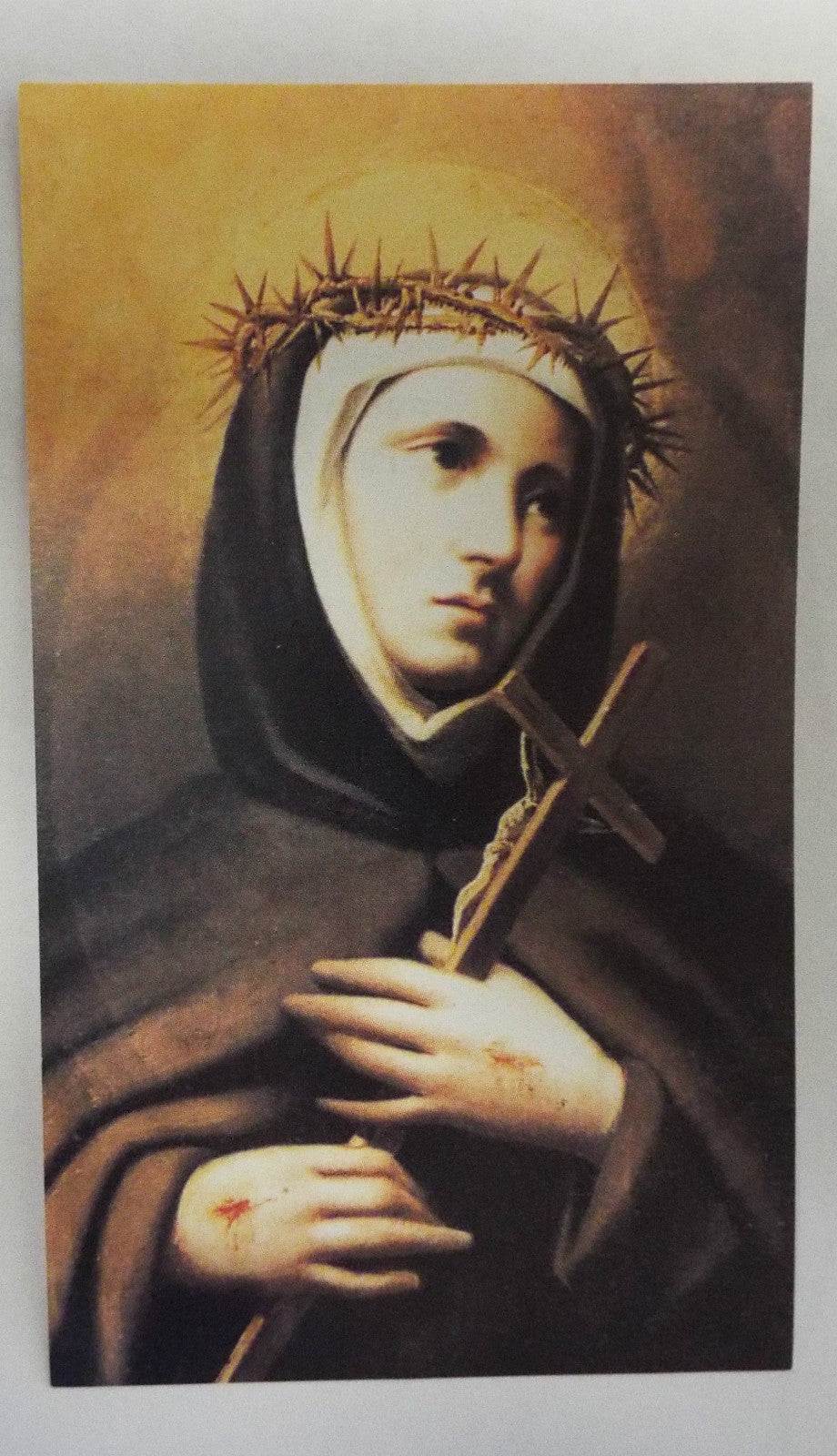 Saint Veronica Giuliani prayer card from Italy, Christian Holy Card collectible with religious imagery, by Bob and Penny Lord.
