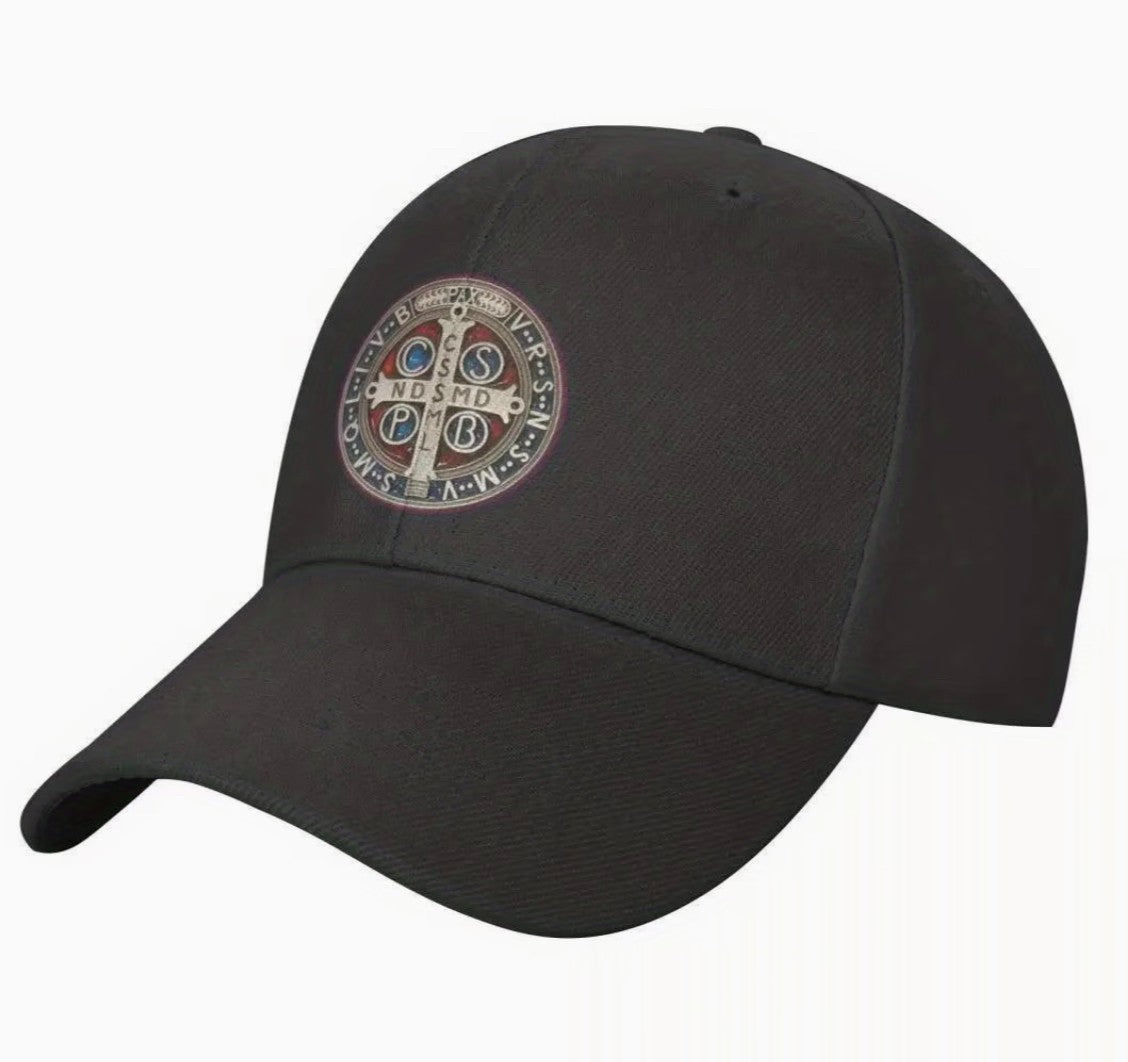 Saint Benedict Medal  Black Unisex Baseball Cap, New #Gftshp-163
