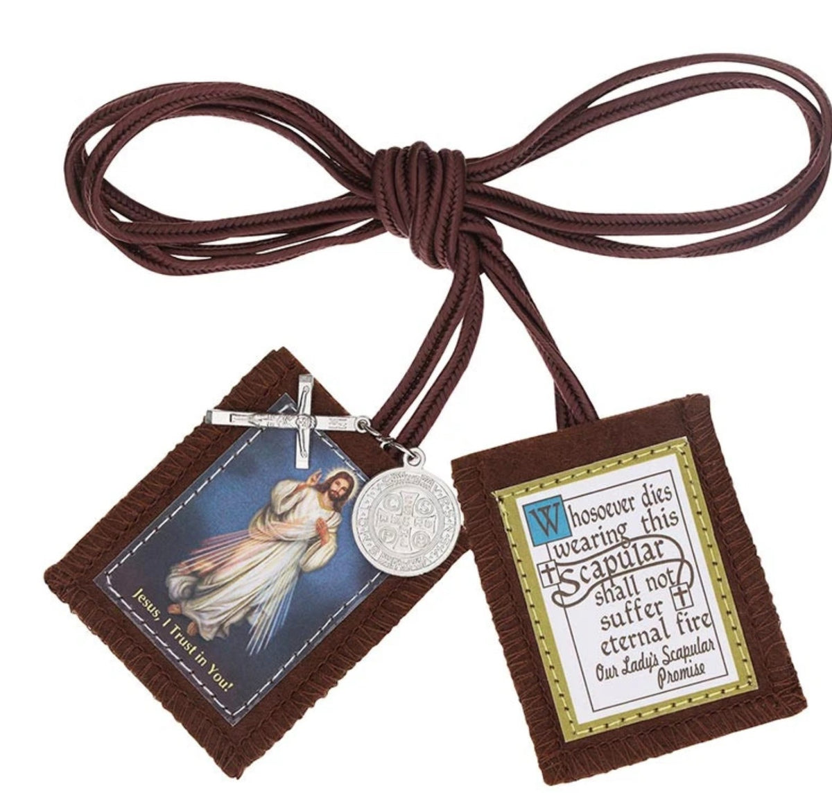 Divine Mercy Brown Scapular, New #AB-445-R2