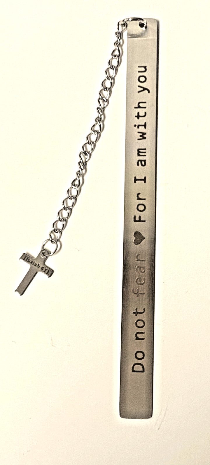 Stainless Steel 5" Bookmarker with Cross Pendant,  New #AB-51-A - Journeys of Faith