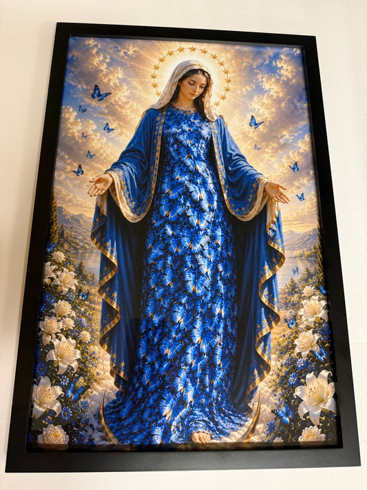 Madonna of the Butterflies Framed Print, 18" x 12", New #Gftshp-198