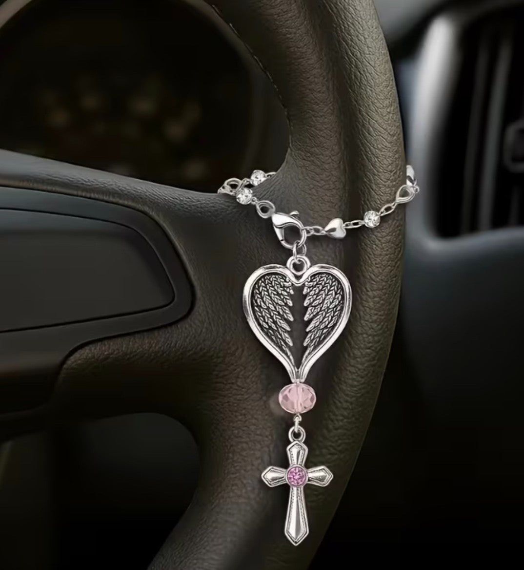 Angel Wings Heart  with Cross, Devotional  Pendant, New #Gftshp-130 - Journeys of Faith