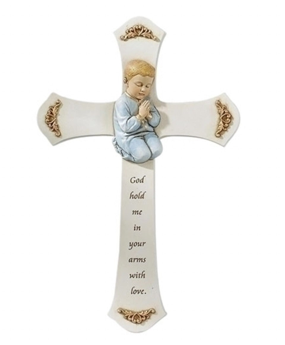 Praying Boy's 8" Cross, New, #RM-50 - Journeys of Faith