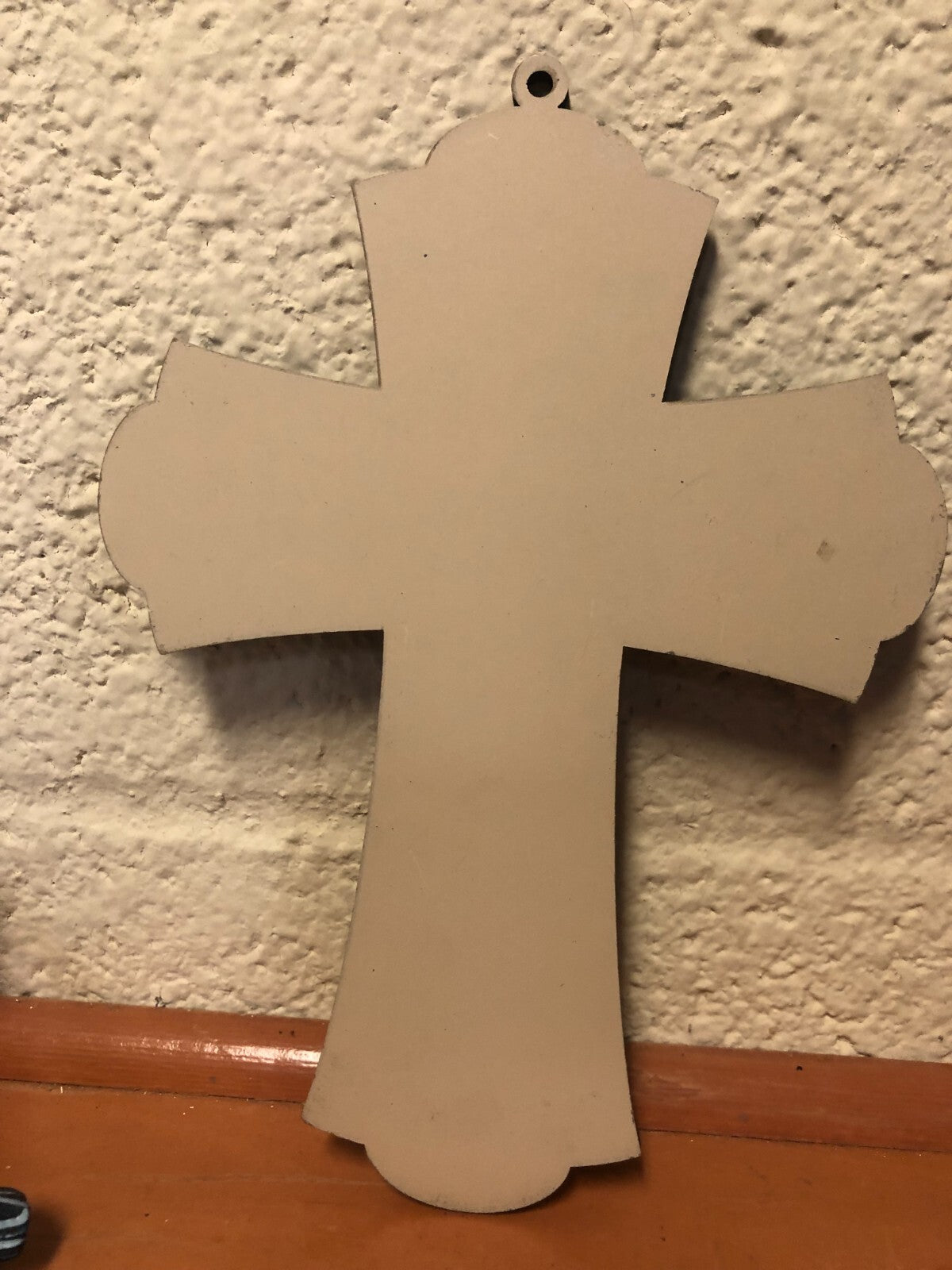 8-inch wooden Our Lady of Grace laser-cut cross set by Bob and Penny Lord, featuring detailed religious Christian figures.