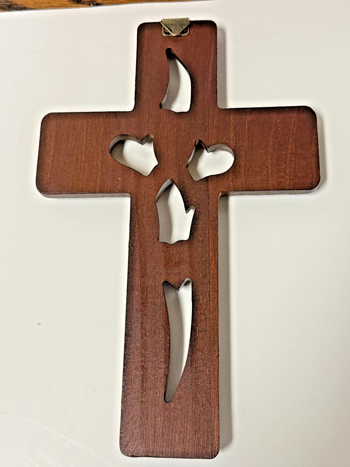 Interwoven Heart Shaped Wood Cross 10 x 6.25 In #Gftshp-203