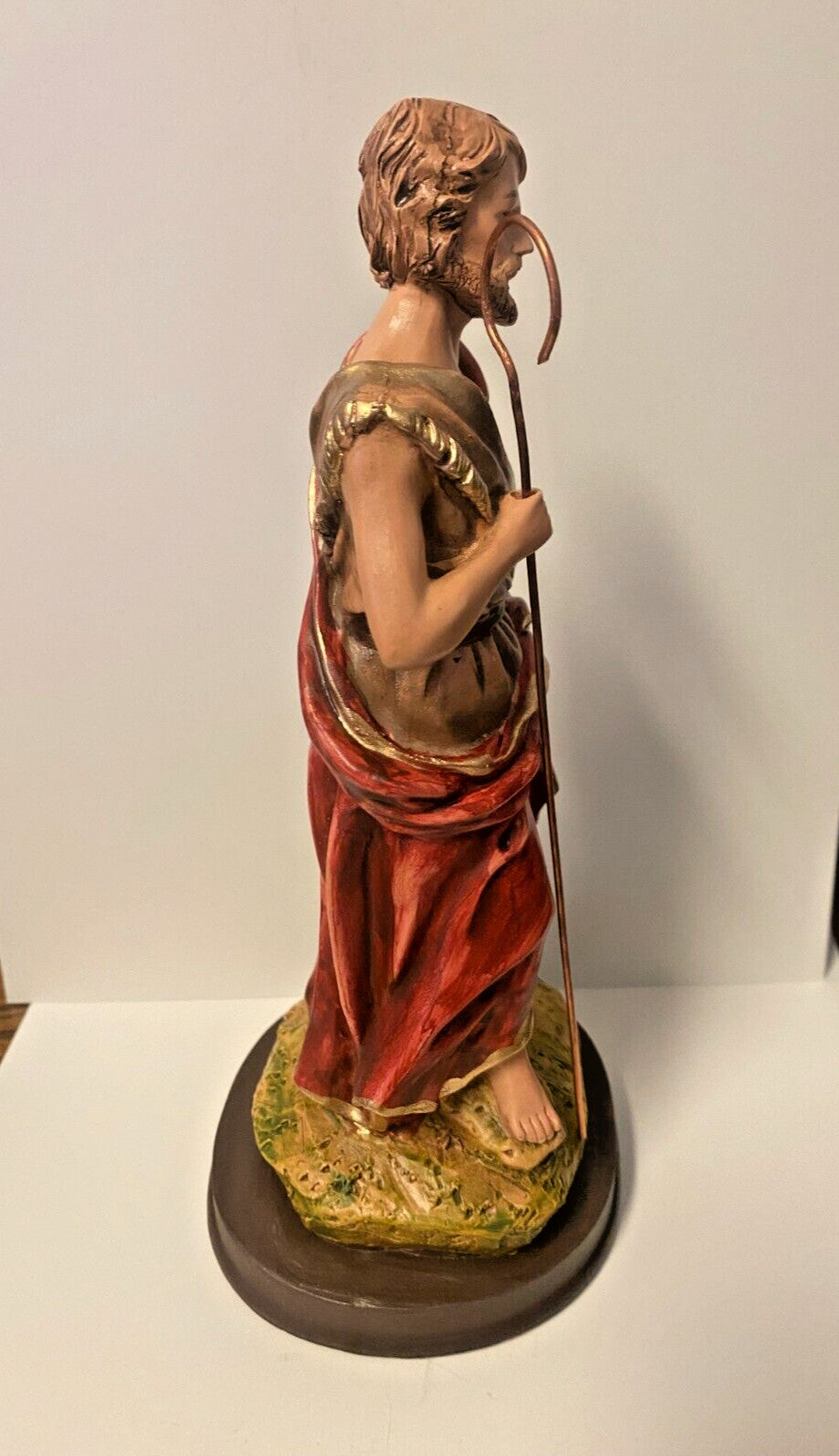 Hand-painted 8-inch Saint John the Baptist statue by Bob and Penny Lord, depicting the biblical figure in detailed religious craftsmanship.