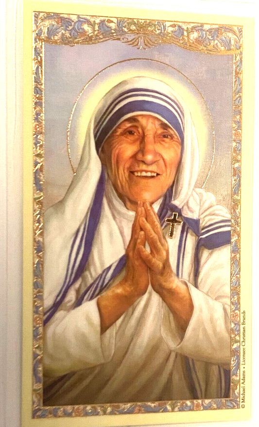Saint Mother Teresa of Calcutta Laminated Prayer Card, New #PCL-24