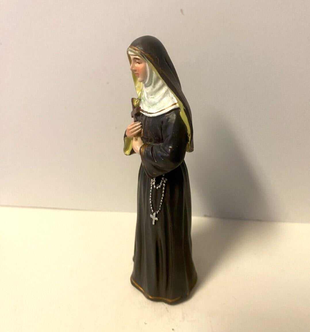 Saint Rita of Cascia 3.75" H Statue+ Prayer Card & Bio, New