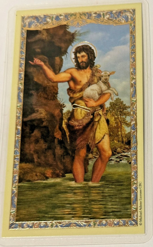 Saint John the Baptist Laminated Prayer Card, New #PCL-03