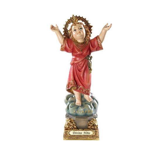 8-inch Divino Nino statue in a serene pose, suitable for home décor and garden sculptures, unbranded figurine.