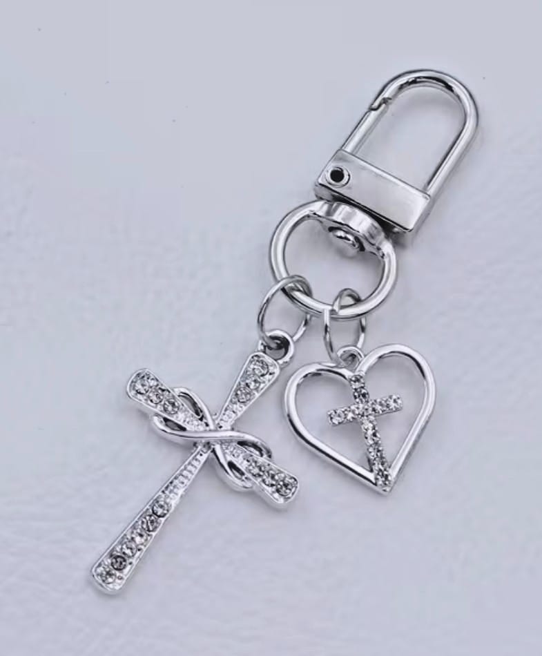 Cross +  Heart with a Cross  Silver tone Devotional  Clip, New #Gftshp-129 Journeys of Faith Collectibles:Religion & Spirituality:Christianity:Medals