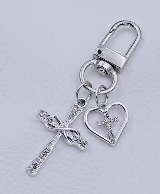 Cross +  Heart with a Cross  Silver tone Devotional  Clip, New #Gftshp-129 Journeys of Faith Collectibles:Religion & Spirituality:Christianity:Medals