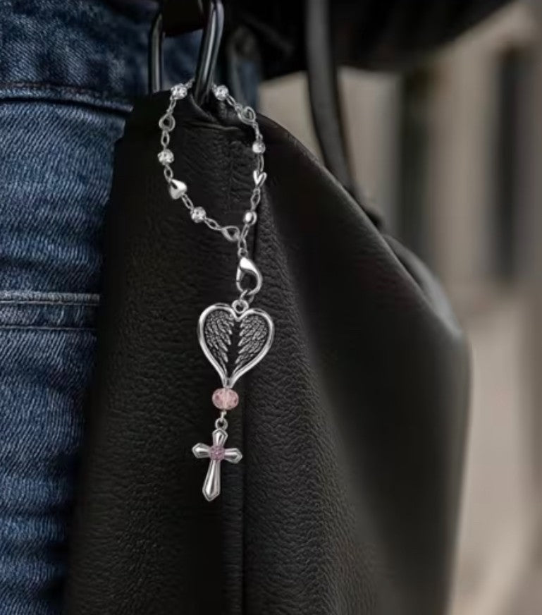 Angel Wings Heart  with Cross, Devotional  Pendant, New #Gftshp-130 - Journeys of Faith