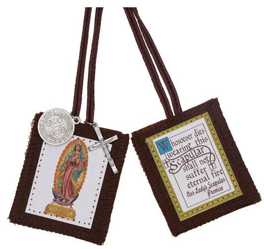 Our Lady of Guadalupe Brown Scapular, New #AB-444-R2
