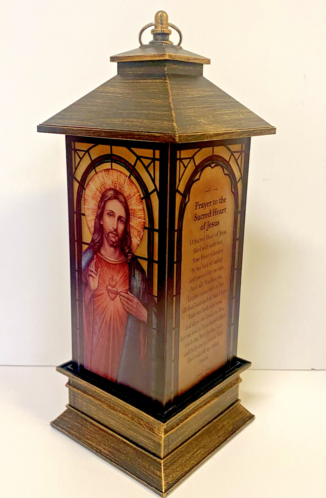 Sacred Heart Of Jesus 11" LED Lantern, New #RM-034