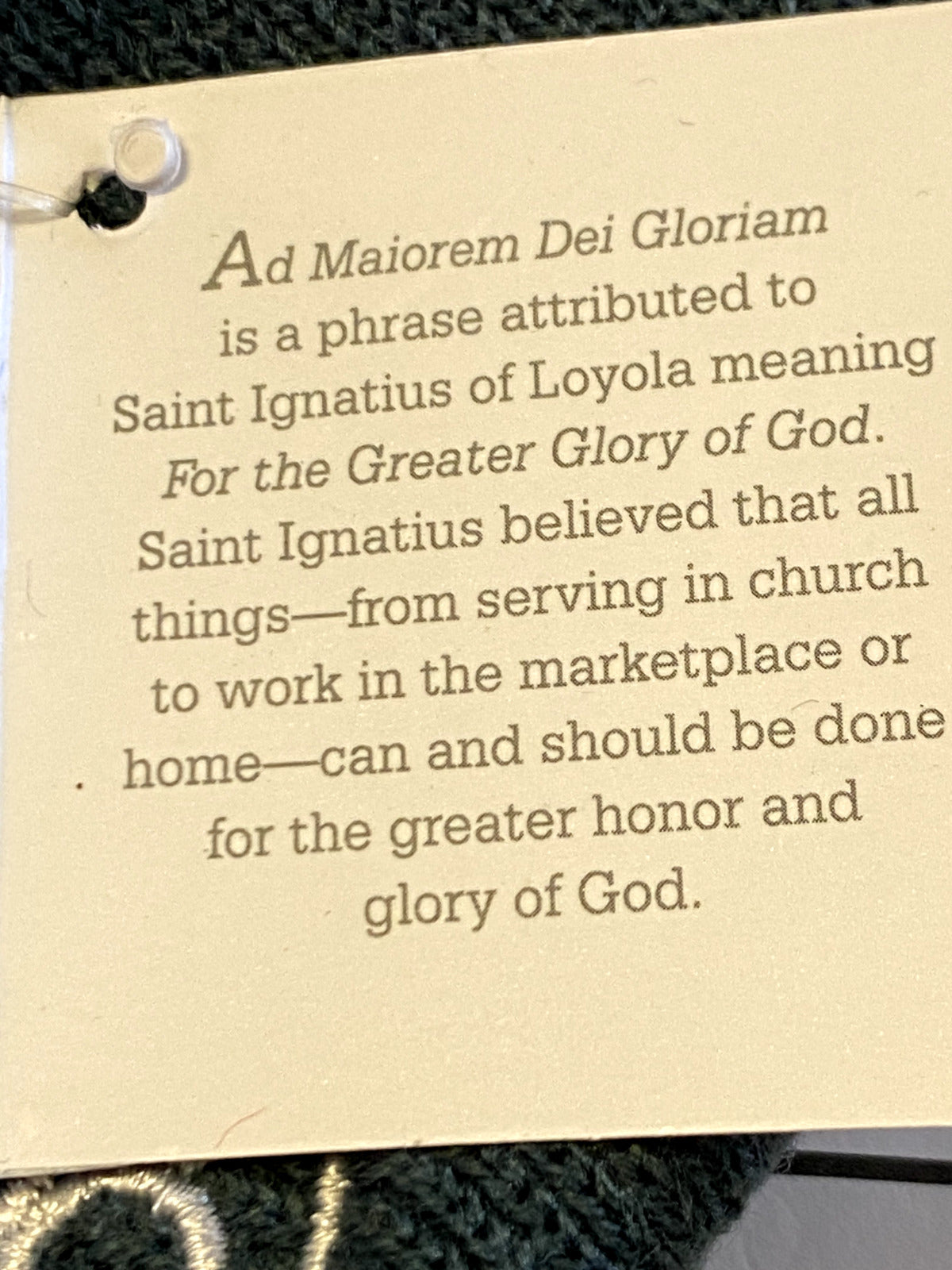 "For the Great Glory" AMDG Beanie, New #AB-063-1 - Bob and Penny Lord