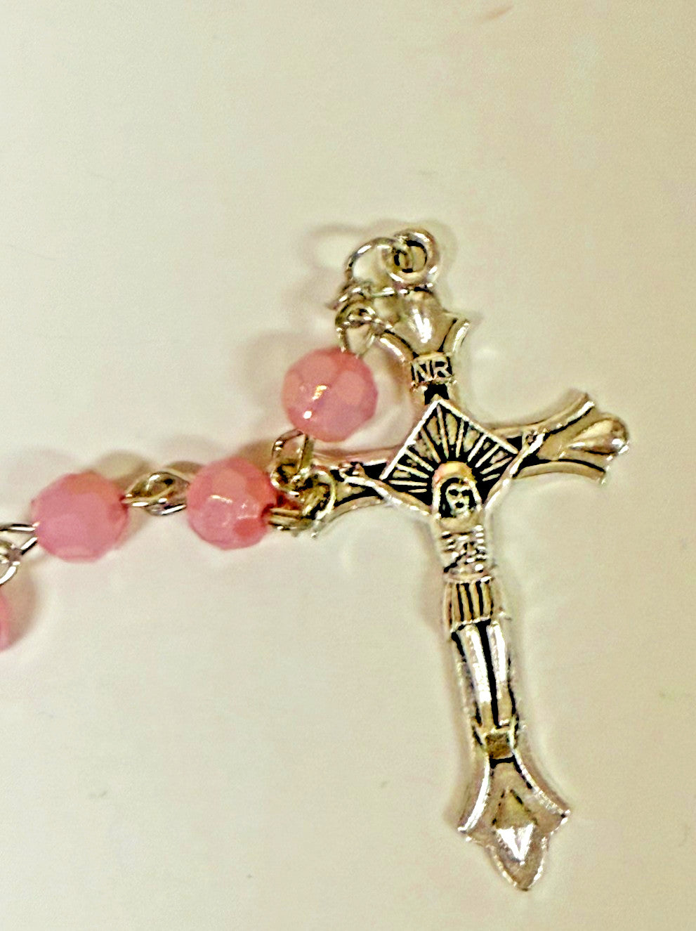 Iridescent Light Pink Rosary, New Gftshp-68 - Journeys of Faith