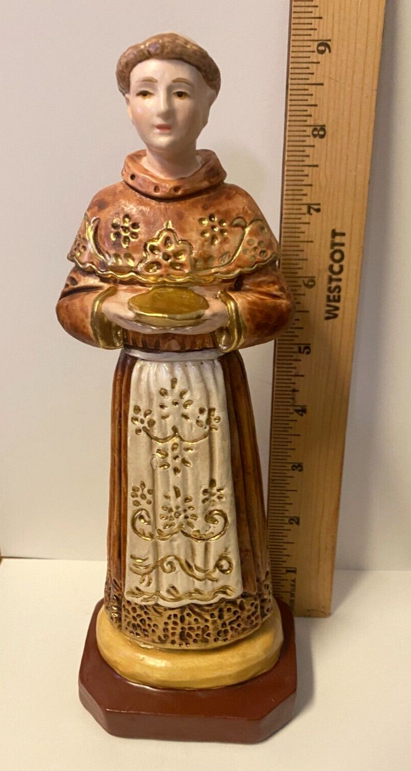 Saint Paschal Baylon 9" hand painted  Statue, New from Colombia #L028