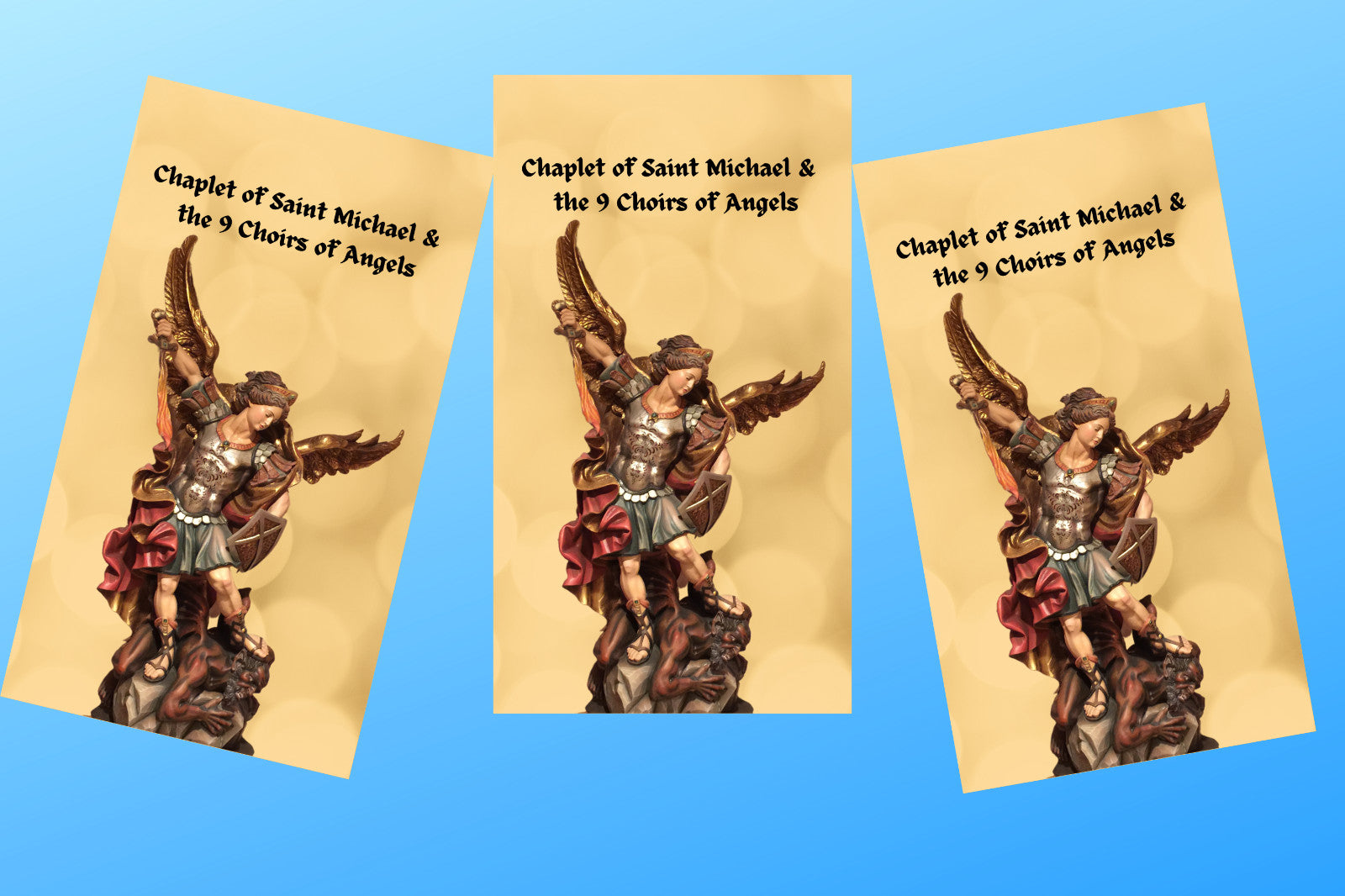 3 Pack Chaplet of Saint Michael & the Nine Choirs of Angels Trifold Prayer Cards - Journeys of Faith