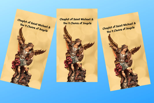 3 Pack Chaplet of Saint Michael & the Nine Choirs of Angels Trifold Prayer Cards - Journeys of Faith