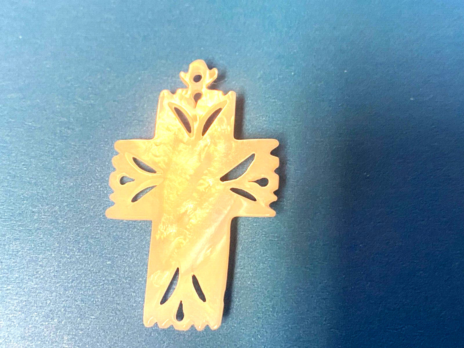 Our Lady of Perpetual Help Image + Mother of Pearl Crucifix Pendant, New - Journeys of Faith