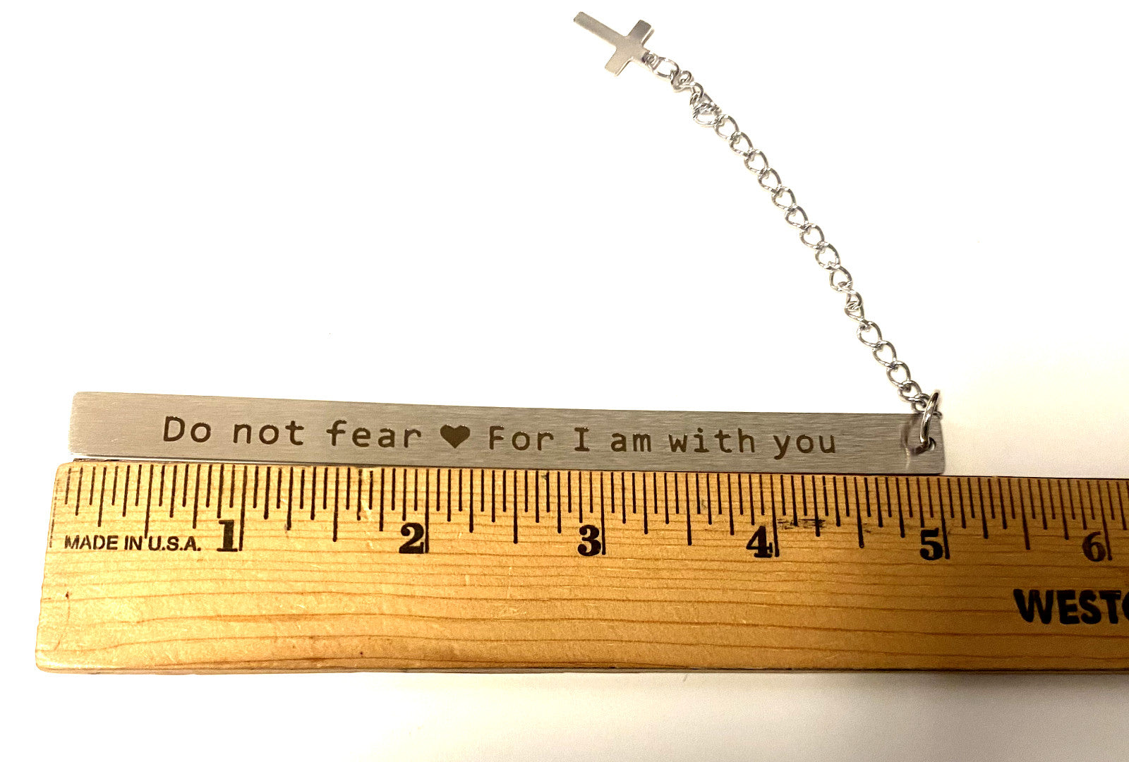 Stainless Steel 5" Bookmarker with Cross Pendant,  New #AB-51-A - Journeys of Faith