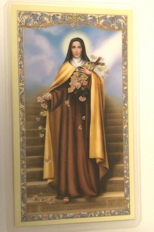 Saint Therese of Lisieux ( of the Child Jesus) Laminated Prayer Card, New#PCL-48 - Journeys of Faith