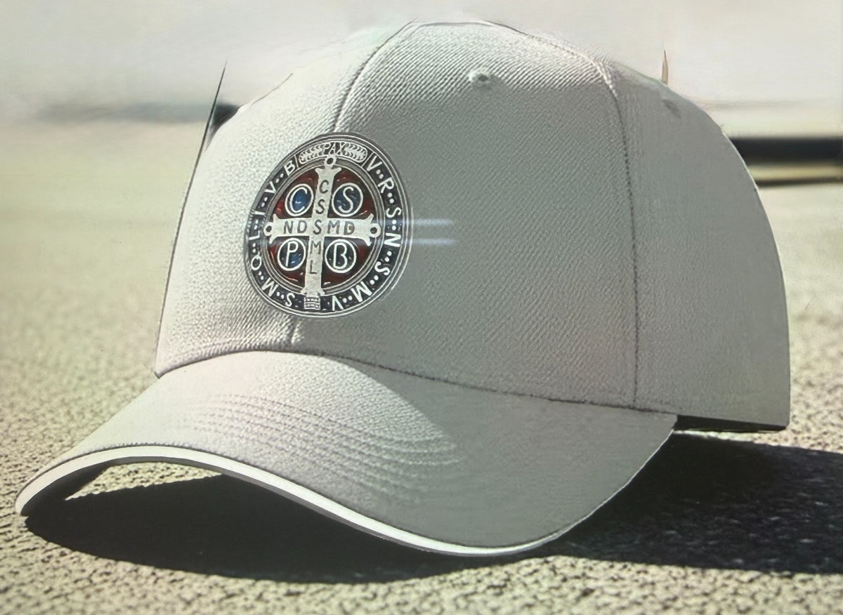 Saint Benedict Medal  Light Gray Unisex Baseball Cap, New #Gftshp-283 - Journeys of Faith
