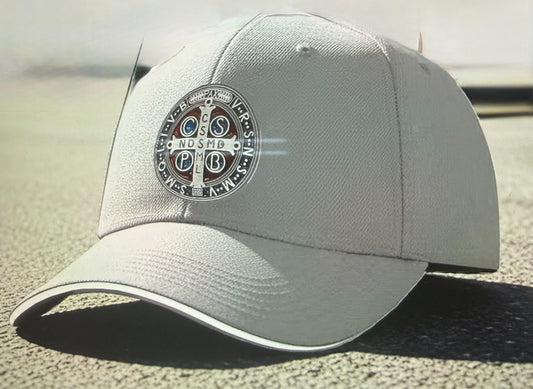Saint Benedict Medal  Light Gray Unisex Baseball Cap, New #Gftshp-283 - Journeys of Faith