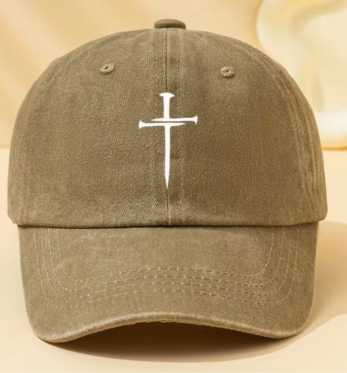 Cross Khaki Unisex Baseball Cap, New #Gftshp-284 - Journeys of Faith