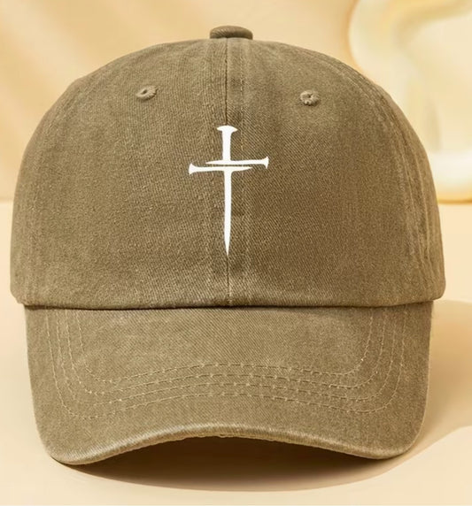Cross Khaki Unisex Baseball Cap, New #Gftshp-284 - Journeys of Faith