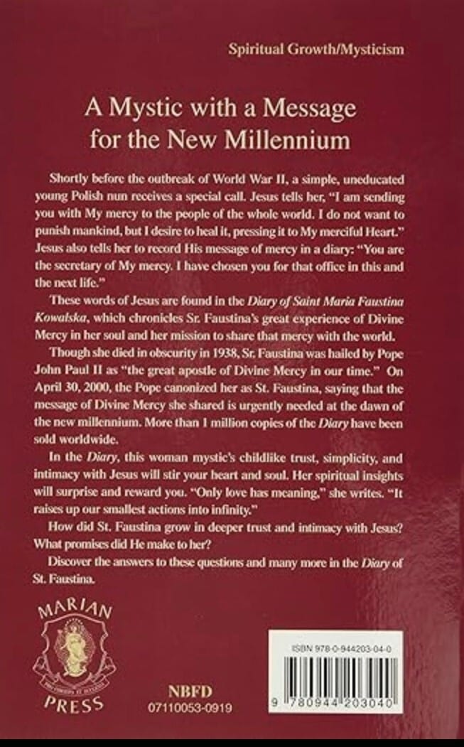 Saint Sister Faustina Dairy , New Journeys of Faith Collectibles:Religion & Spirituality:Christianity:Other Christian Collectibles
