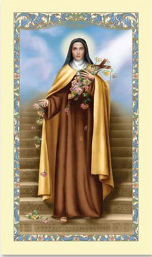 Saint Therese of Lisieux ( of the Child Jesus) Laminated Prayer Card, New#PCL-48