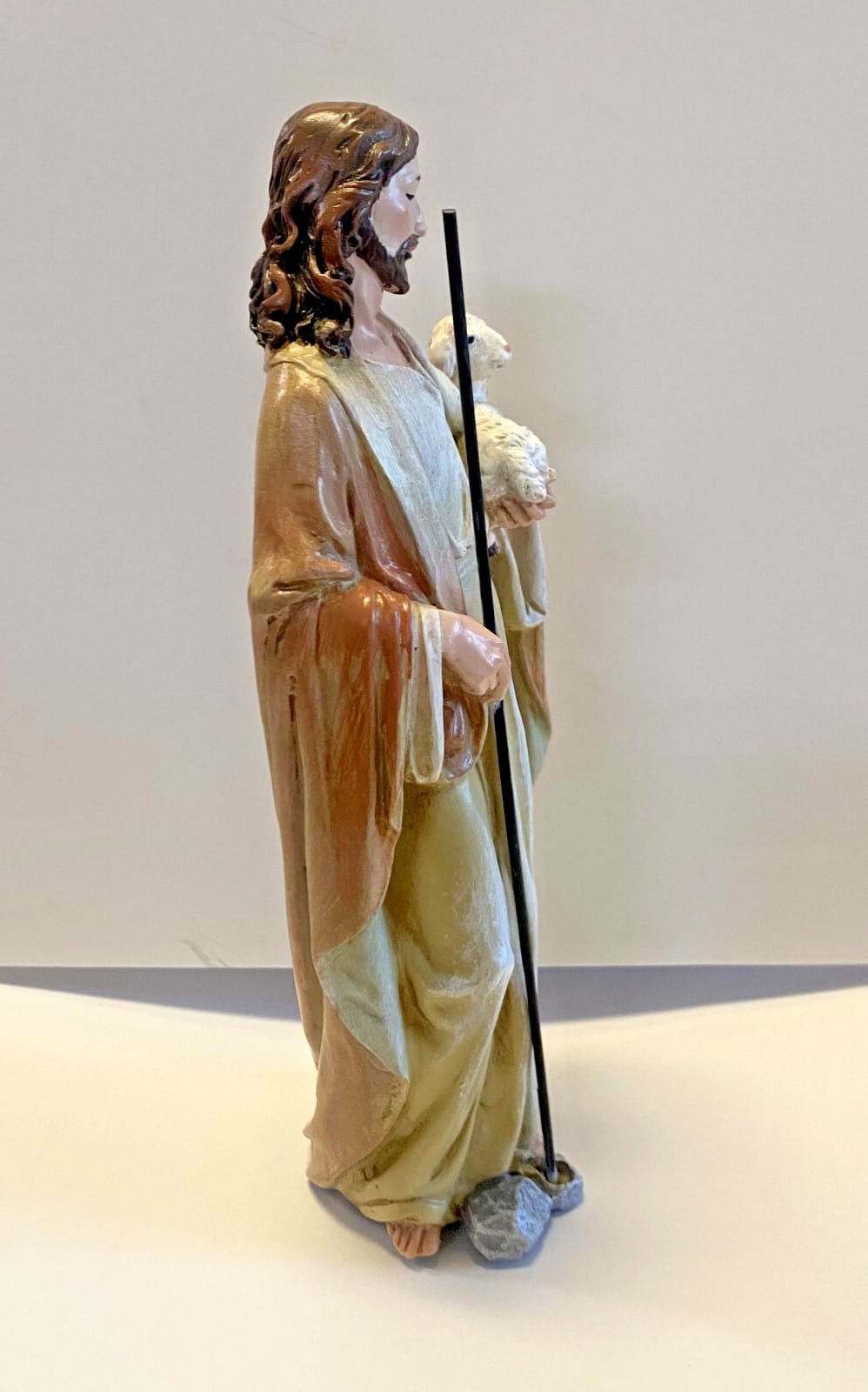Good Shepherd 4-inch resin statue by Journeys of Faith, religious Christian collectible depicting the Holy Shepherd.