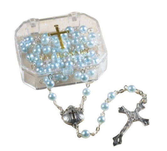 Baptism Blue Rosary, New #AB-351-R2 - Journeys of Faith