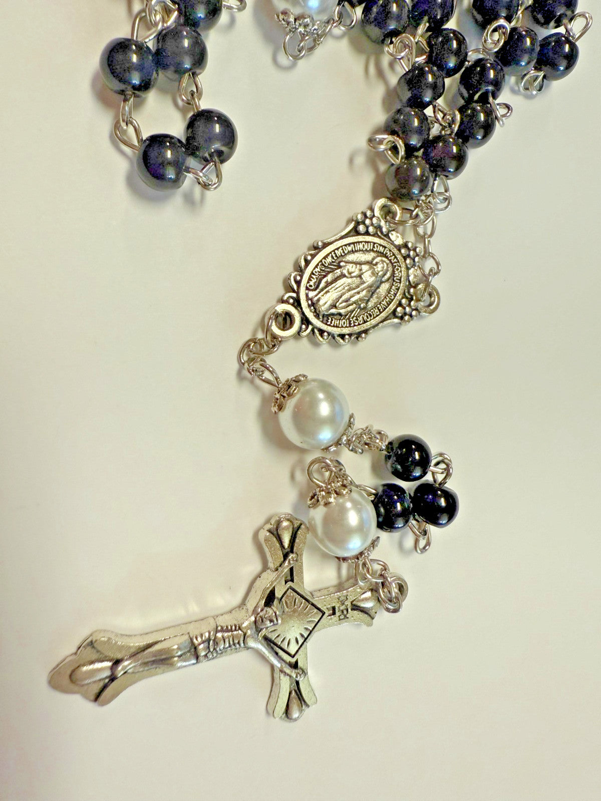 O.L. of  the Miraculous Medal Black Rosary,  New  #Gftshp-121 - Journeys of Faith