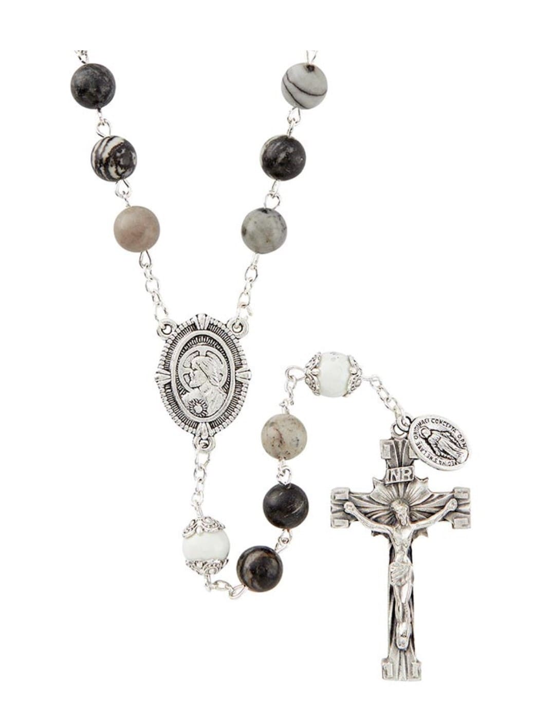 Zebra Japer Stone Beads Rosary, New #Gftshp-56 Journeys of Faith Collectibles:Religion & Spirituality:Christianity:Rosaries