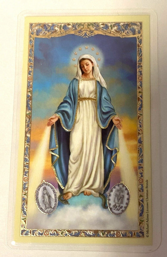 Our Lady of the Miraculous Medal Laminated Prayer Card, New - Journeys of Faith