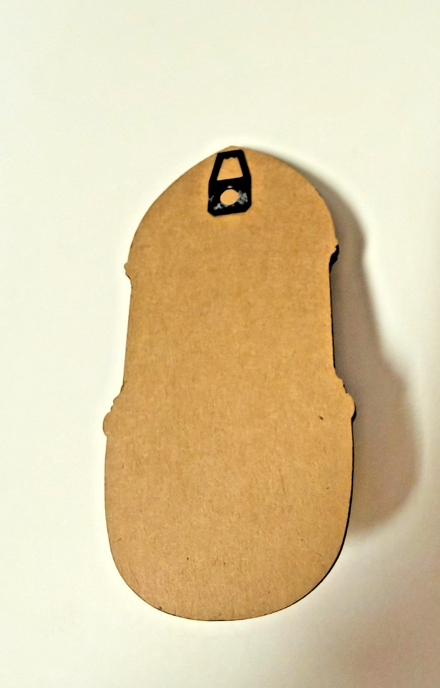 Our Lady of Grace Laser Wood Holy Water 5" Font, New #Gftshp-194