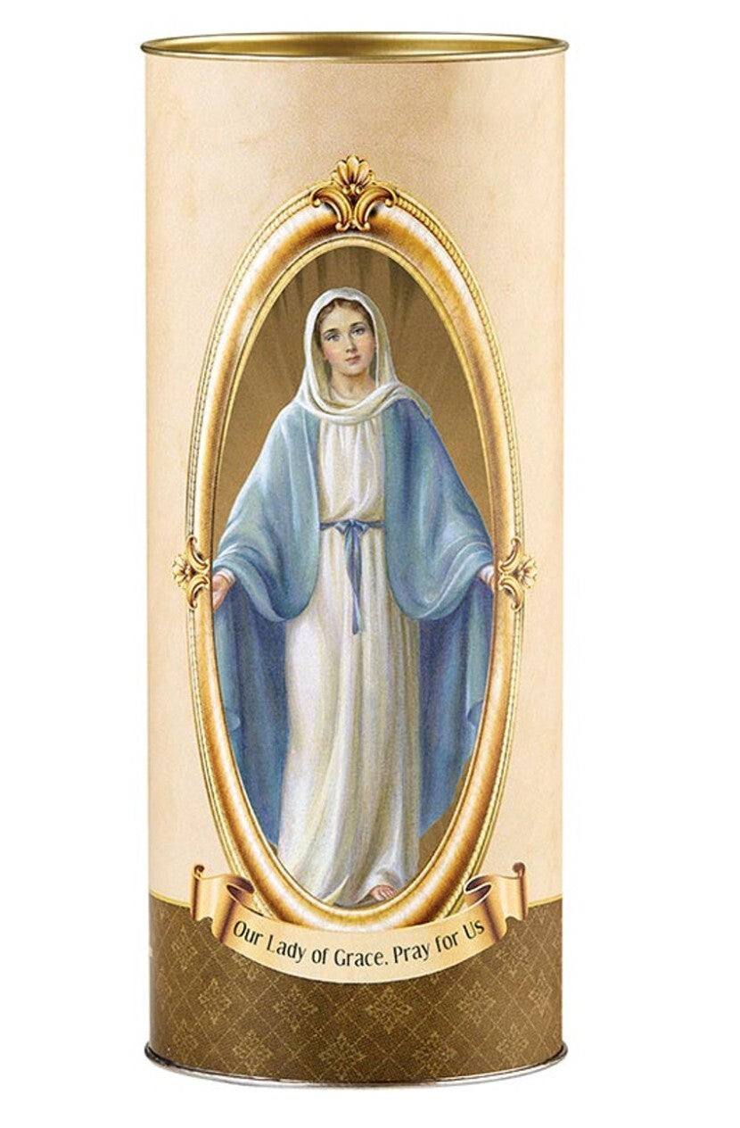Our Lady of Grace  5.7/8" Votive Candle, New #AB-217