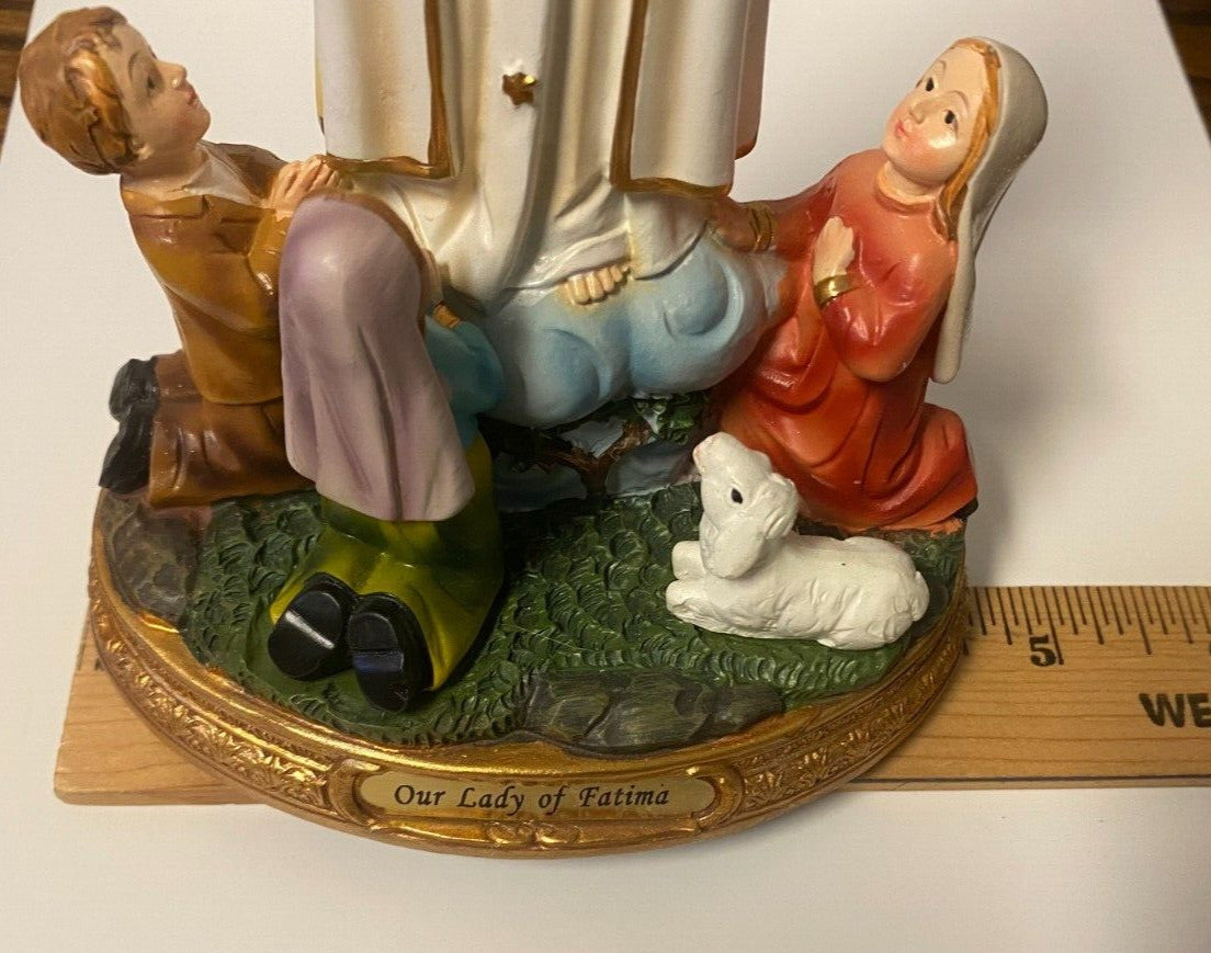 8-inch Our Lady of Fatima statue with children, Christian religious figurine by Bob and Penny Lord Journeys of Faith
