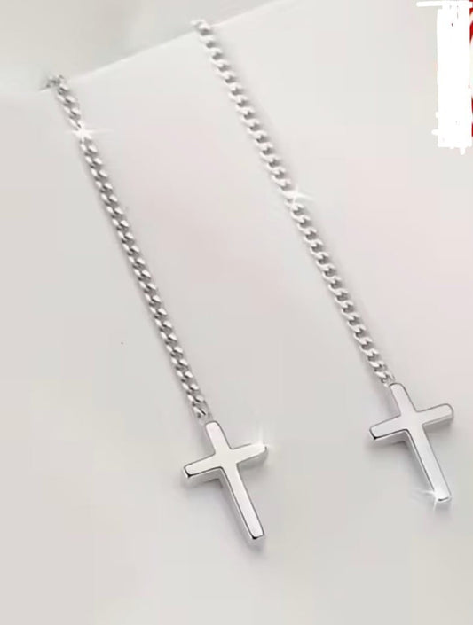 Cross S925 Sterling Tassel Earrings, New #Gftshp-103 Unbranded Jewelry & Watches:Fashion Jewelry:Earrings